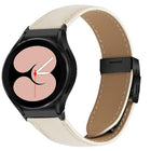 Quick Release Lychee Texture Black Turtle Back Buckle Leather Watch Band