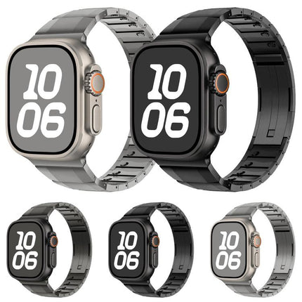 Curved Side Detachable Stainless Steel Watch Band, For Apple Watch 46mm / 49mm / 45mm / 44mm, For Apple Watch 42mm / 41mm / 40mm / 38mm - DealBuddy