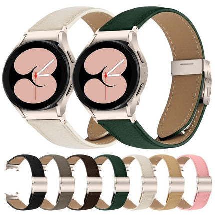 Lychee Texture Starlight Turtle Back Buckle Leather Watch Band, For Samsung Galaxy Watch 7 40 / 44mm