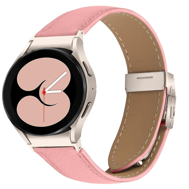 Quick Release Lychee Texture Starlight Turtle Back Buckle Leather Watch Band, For Samsung Galaxy Watch 7 40 / 44mm - DealBuddy
