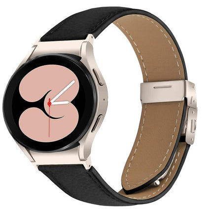 Quick Release Lychee Texture Starlight Turtle Back Buckle Leather Watch Band