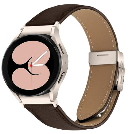 Quick Release Lychee Texture Starlight Turtle Back Buckle Leather Watch Band, For Samsung Galaxy Watch 7 40 / 44mm - DealBuddy