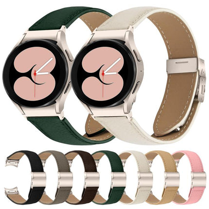 Quick Release Lychee Texture Starlight Turtle Back Buckle Leather Watch Band, For Samsung Galaxy Watch 7 40 / 44mm - DealBuddy