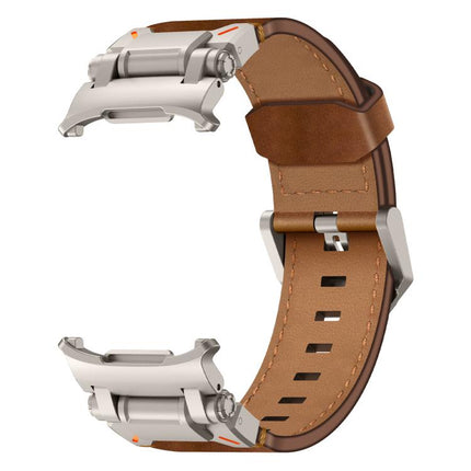 Explorer Stainless Steel Head Leather Watch Band, For Samsung Galaxy Watch Ultra 47mm / Ultra 2025 - DealBuddy