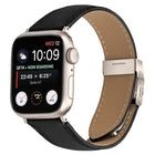 Lychee Texture Starlight Turtle Back Buckle Leather Watch Band