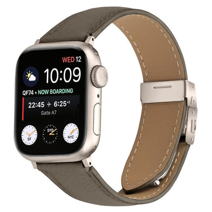 Lychee Texture Starlight Turtle Back Buckle Leather Watch Band, For Apple Watch 46mm / 49mm / 45mm / 44mm, For Apple Watch 42mm / 41mm / 40mm / 38mm - DealBuddy