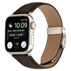 Lychee Texture Starlight Turtle Back Buckle Leather Watch Band