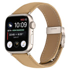 Lychee Texture Starlight Turtle Back Buckle Leather Watch Band