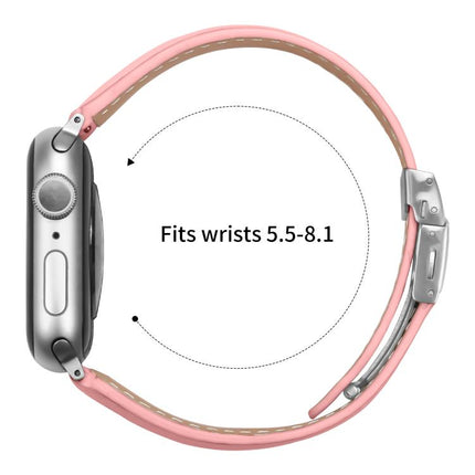 Lychee Texture Silver Turtle Back Buckle Leather Watch Band, For Apple Watch 46mm / 49mm / 45mm / 44mm, For Apple Watch 42mm / 41mm / 40mm / 38mm - DealBuddy