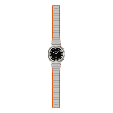 Magnetic Two Color Silicone Watch Band, For Samsung Galaxy Watch Ultra 47mm / Ultra 2025 - DealBuddy