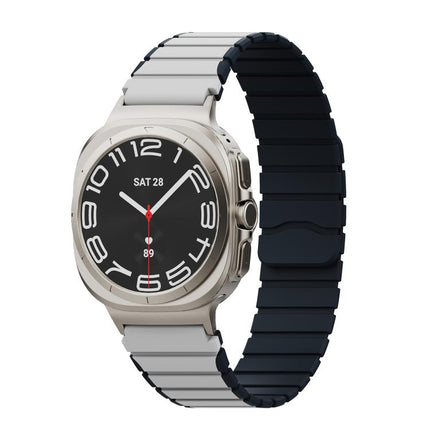 Magnetic Two Color Silicone Watch Band, For Samsung Galaxy Watch Ultra 47mm / Ultra 2025 - DealBuddy