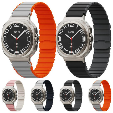 Magnetic Two Color Silicone Watch Band, For Samsung Galaxy Watch Ultra 47mm / Ultra 2025 - DealBuddy