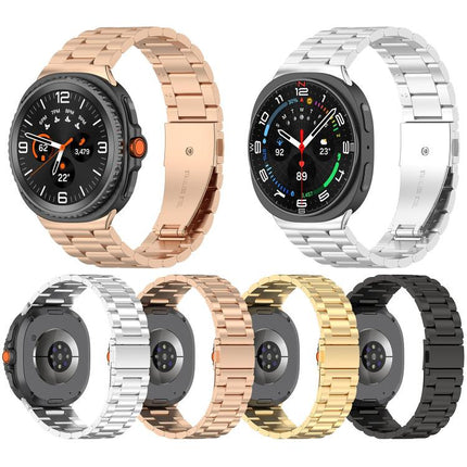 Slim Three Beads Stainless Steel Watch Band