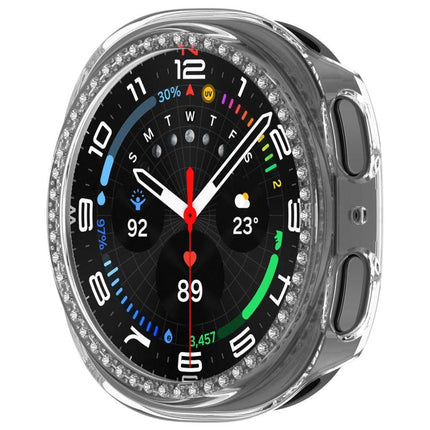 Single Row Diamond Half Coverage Hollow PC Watch Case, For Samsung Galaxy Watch 8 44mm, For Samsung Galaxy Watch 8 40mm - DealBuddy