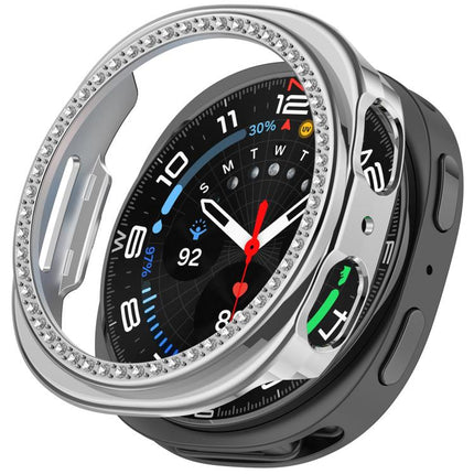 Single Row Diamond Half Coverage Hollow PC Watch Case, For Samsung Galaxy Watch 8 44mm, For Samsung Galaxy Watch 8 40mm - DealBuddy