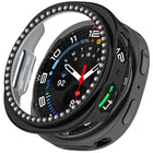 Single Row Diamond Half Coverage Hollow PC Watch Case, For Samsung Galaxy Watch 8 44mm, For Samsung Galaxy Watch 8 40mm - DealBuddy