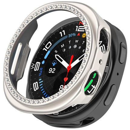 Single Row Diamond Half Coverage Hollow PC Watch Case, For Samsung Galaxy Watch 8 44mm, For Samsung Galaxy Watch 8 40mm - DealBuddy