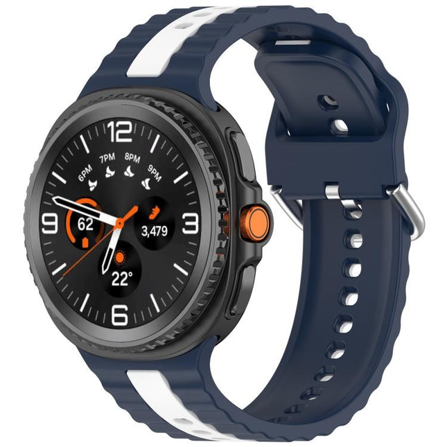 Vertical Two Color Silicone Watch Band