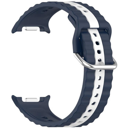 Vertical Two Color Silicone Watch Band, For Samsung Galaxy Watch8 / Watch8 Classic - DealBuddy