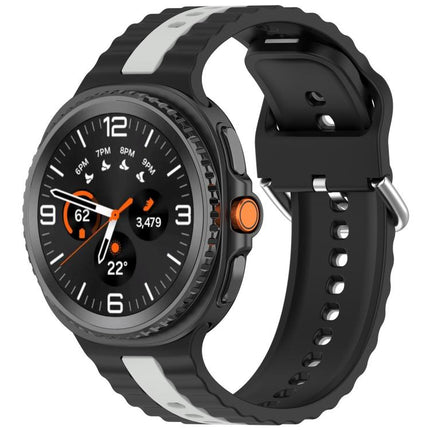 Vertical Two Color Silicone Watch Band, For Samsung Galaxy Watch8 / Watch8 Classic - DealBuddy
