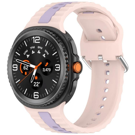 Vertical Two Color Silicone Watch Band, For Samsung Galaxy Watch8 / Watch8 Classic - DealBuddy