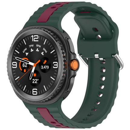 Vertical Two Color Silicone Watch Band, For Samsung Galaxy Watch8 / Watch8 Classic - DealBuddy