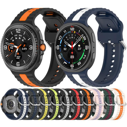 Vertical Two Color Silicone Watch Band, For Samsung Galaxy Watch8 / Watch8 Classic - DealBuddy