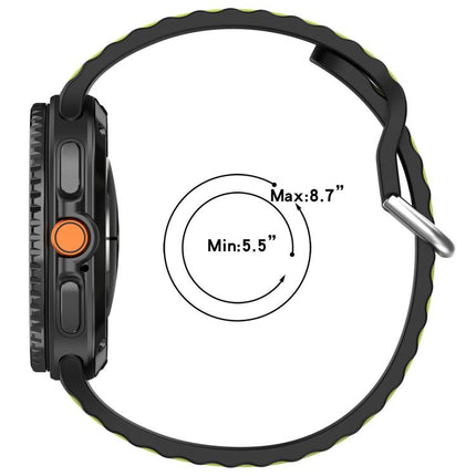 Vertical Two Color Silicone Watch Band, For Samsung Galaxy Watch8 / Watch8 Classic - DealBuddy