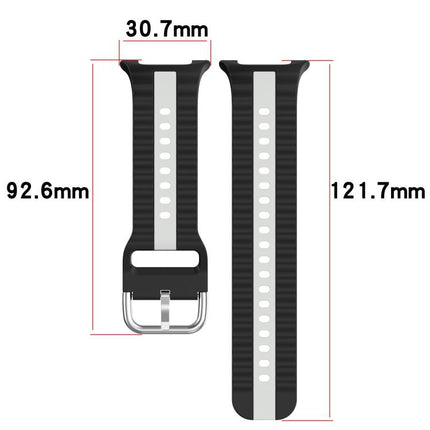 Vertical Two Color Silicone Watch Band