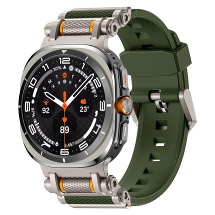 Metal Watch Connector Silicone Watch Band, For Samsung Galaxy Watch Ultra 47mm / Ultra 2025 - DealBuddy