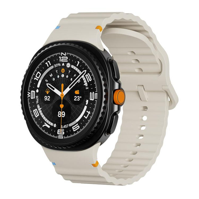 Wavy Grain Stitched Color Buckle Silicone Watch Band