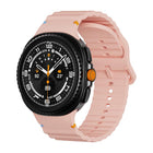 Wavy Grain Stitched Color Buckle Silicone Watch Band