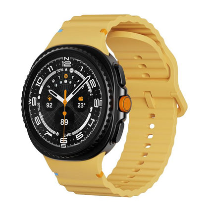 Wavy Grain Stitched Color Buckle Silicone Watch Band