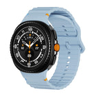 Wavy Grain Stitched Color Buckle Silicone Watch Band, For Samsung Galaxy Watch8 / Watch8 Classic - DealBuddy