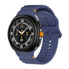 Wavy Grain Stitched Color Buckle Silicone Watch Band
