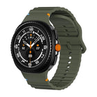 Wavy Grain Stitched Color Buckle Silicone Watch Band