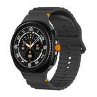 Wavy Grain Stitched Color Buckle Silicone Watch Band