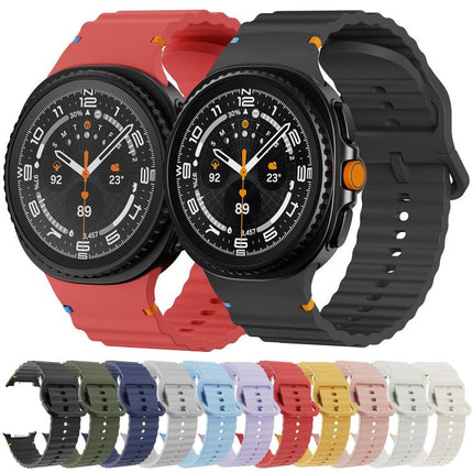 Wavy Grain Stitched Color Buckle Silicone Watch Band