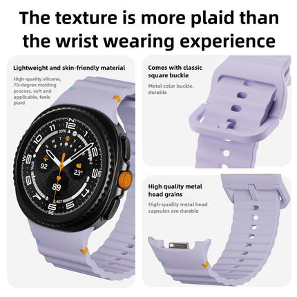 Wavy Grain Stitched Color Buckle Silicone Watch Band, For Samsung Galaxy Watch8 / Watch8 Classic - DealBuddy