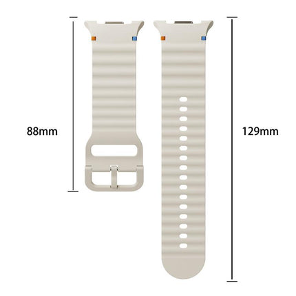 Wavy Grain Stitched Color Buckle Silicone Watch Band, For Samsung Galaxy Watch8 / Watch8 Classic - DealBuddy