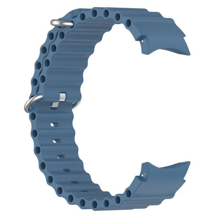Marine Silver Buckle Silicone Watch Band, For Samsung Galaxy Watch 7 40 / 44mm - DealBuddy