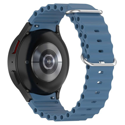 Marine Silver Buckle Silicone Watch Band, For Samsung Galaxy Watch 7 40 / 44mm - DealBuddy