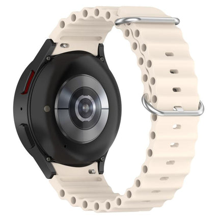 Marine Silver Buckle Silicone Watch Band, For Samsung Galaxy Watch 7 40 / 44mm - DealBuddy
