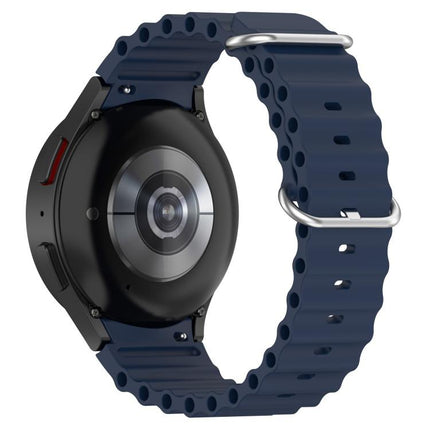 Marine Silver Buckle Silicone Watch Band, For Samsung Galaxy Watch 7 40 / 44mm - DealBuddy