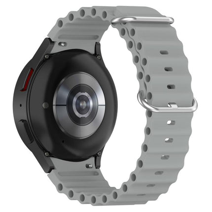 Marine Silver Buckle Silicone Watch Band, For Samsung Galaxy Watch 7 40 / 44mm - DealBuddy