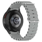 Marine Silver Buckle Silicone Watch Band, For Samsung Galaxy Watch 7 40 / 44mm - DealBuddy