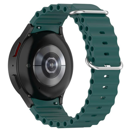 Marine Silver Buckle Silicone Watch Band, For Samsung Galaxy Watch 7 40 / 44mm - DealBuddy