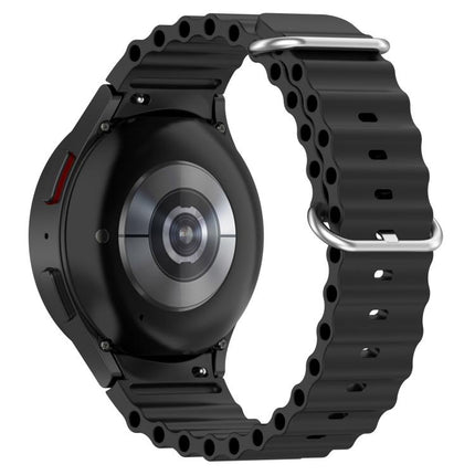 Marine Silver Buckle Silicone Watch Band, For Samsung Galaxy Watch 7 40 / 44mm - DealBuddy