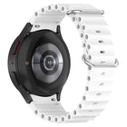 Marine Silver Buckle Silicone Watch Band, For Samsung Galaxy Watch 7 40 / 44mm - DealBuddy