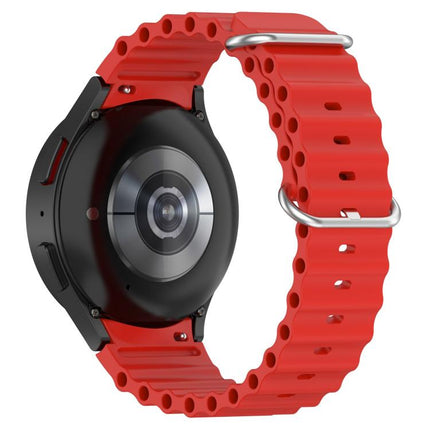 Marine Silver Buckle Silicone Watch Band, For Samsung Galaxy Watch 7 40 / 44mm - DealBuddy